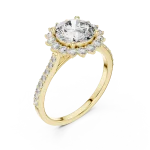 Luminary Round Brilliant Pavé-Set Halo Solitaire Ring