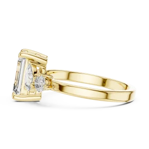 Ethereal Emerald and Pear Three-Stone Modern Statement Ring - Image 4