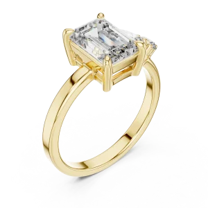 Ethereal Emerald and Pear Three-Stone Modern Statement Ring