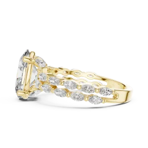 Ethereal Oval Cut Marquise Pavé Solitaire Ring - Image 4