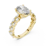 Ethereal Oval Cut Marquise Pavé Solitaire Ring