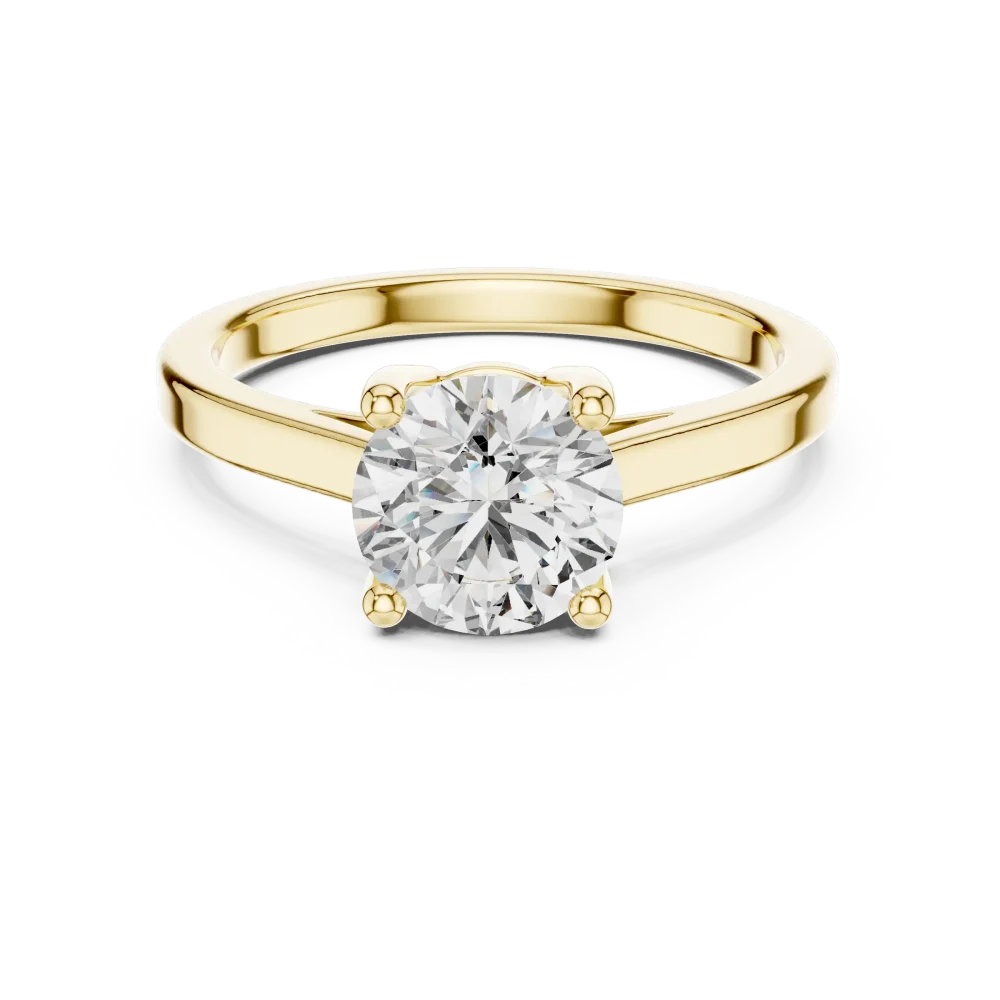 Essence Round Brilliant Cut Minimalist Solitaire Ring - Image 2