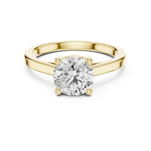 Essence Round Brilliant Cut Minimalist Solitaire Ring - Image 2