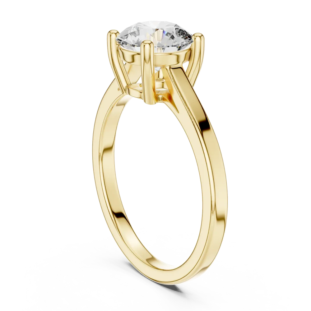 Essence Round Brilliant Cut Minimalist Solitaire Ring - Image 3