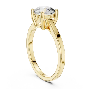 Essence Round Brilliant Cut Minimalist Solitaire Ring - Image 3