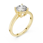 Essence Round Brilliant Cut Minimalist Solitaire Ring