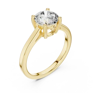 Essence Round Brilliant Cut Minimalist Solitaire Ring