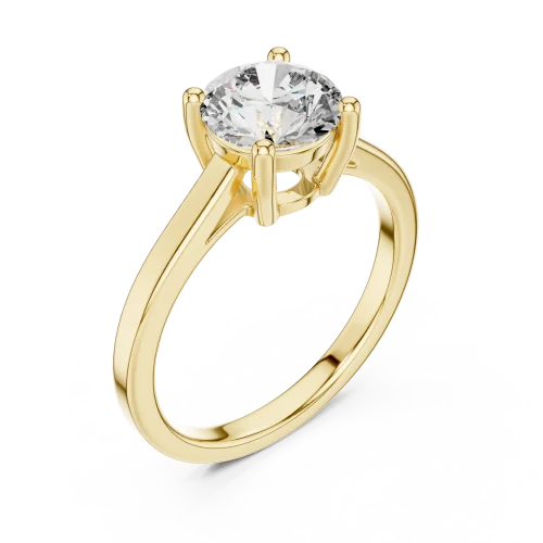Essence Round Brilliant Cut Minimalist Solitaire Ring