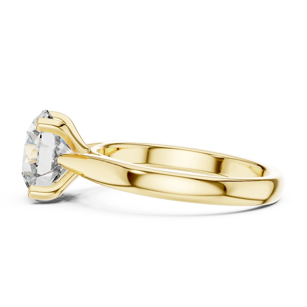 Essence Round Brilliant Cut Minimalist Solitaire Ring - Image 4
