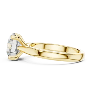 Essence Round Brilliant Cut Minimalist Solitaire Ring - Image 4
