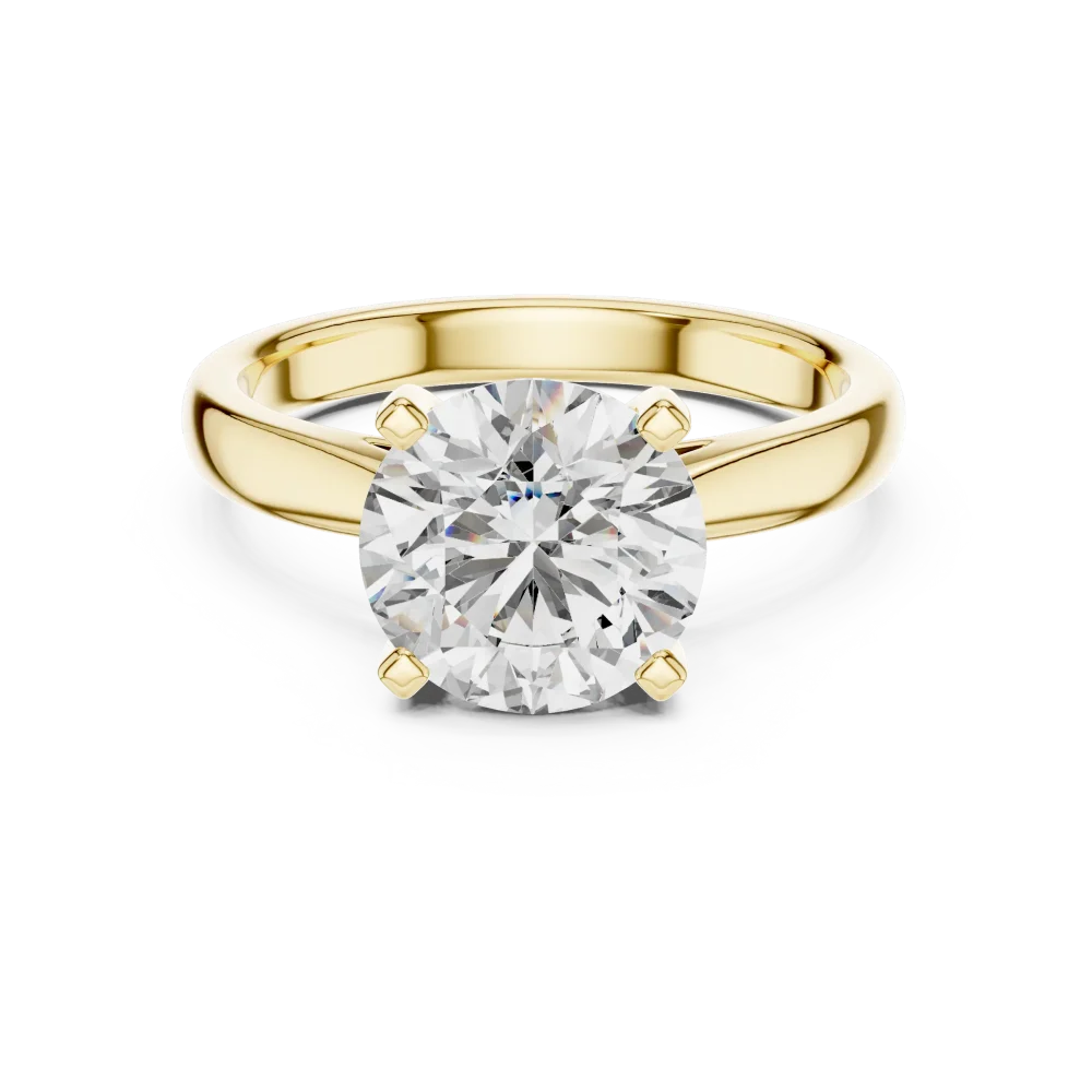 Essence Round Brilliant Cut Minimalist Solitaire Ring - Image 2