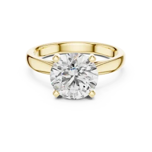 Essence Round Brilliant Cut Minimalist Solitaire Ring - Image 2