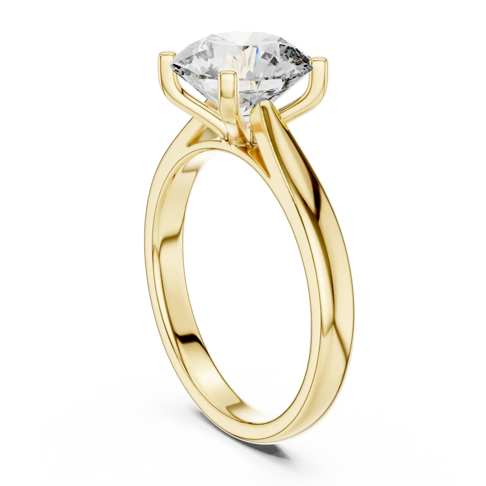 Essence Round Brilliant Cut Minimalist Solitaire Ring - Image 3