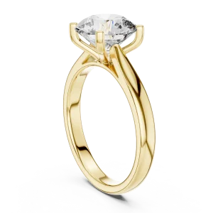 Essence Round Brilliant Cut Minimalist Solitaire Ring - Image 3