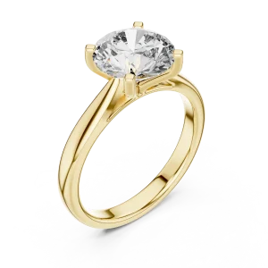 Essence Round Brilliant Cut Minimalist Solitaire Ring