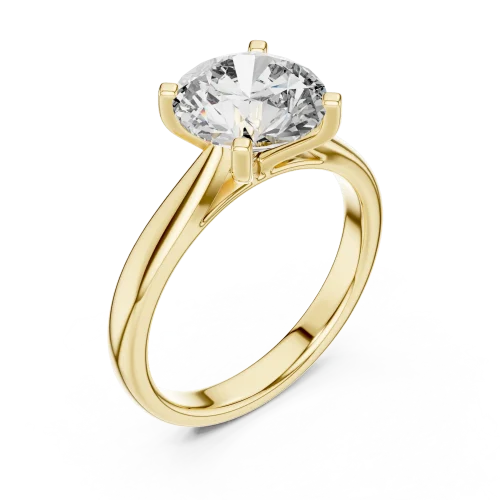 Essence Round Brilliant Cut Minimalist Solitaire Ring