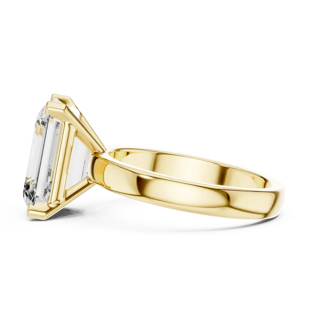 Symmetry Emerald Cut Architectural Solitaire Ring - Image 4