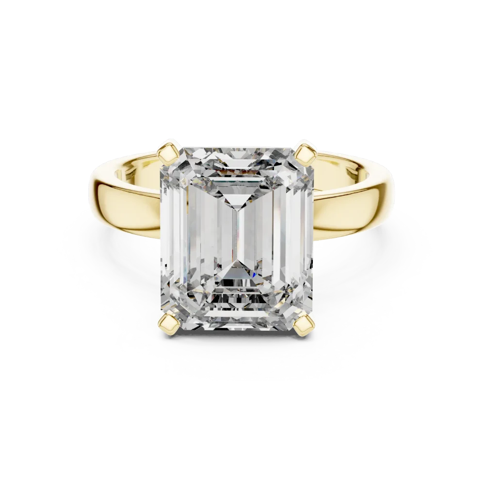 Symmetry Emerald Cut Architectural Solitaire Ring - Image 2