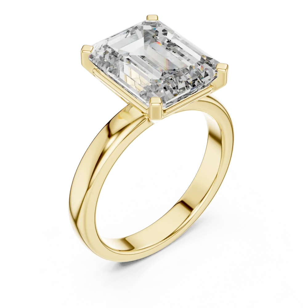 Experience modern elegance with our emerald-cut solitaire ring, featuring a brilliant DIAMEUR lab-grown diamond. Discover your perfect fit today.