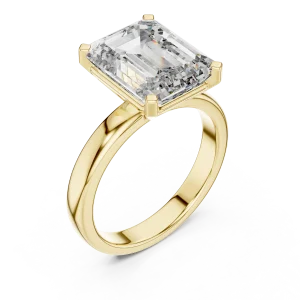 Symmetry Emerald Cut Architectural Solitaire Ring