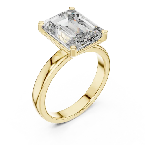 Symmetry Emerald Cut Architectural Solitaire Ring