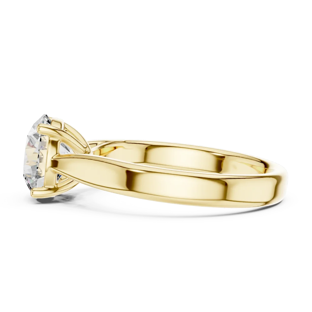 Essence Round Brilliant Cut Minimalist Solitaire Ring - Image 4