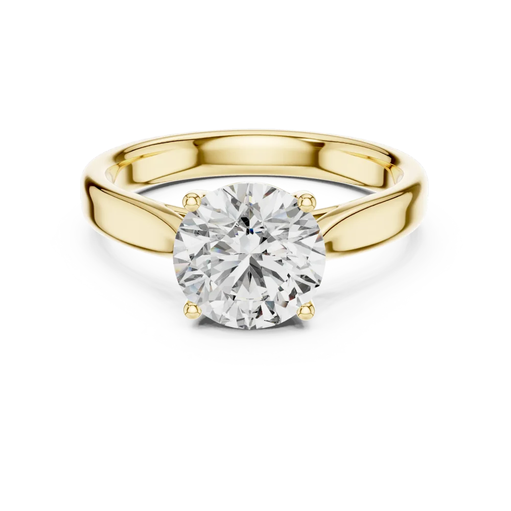 Essence Round Brilliant Cut Minimalist Solitaire Ring - Image 2