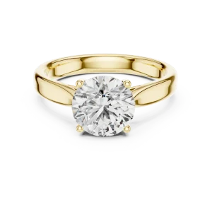 Essence Round Brilliant Cut Minimalist Solitaire Ring - Image 2