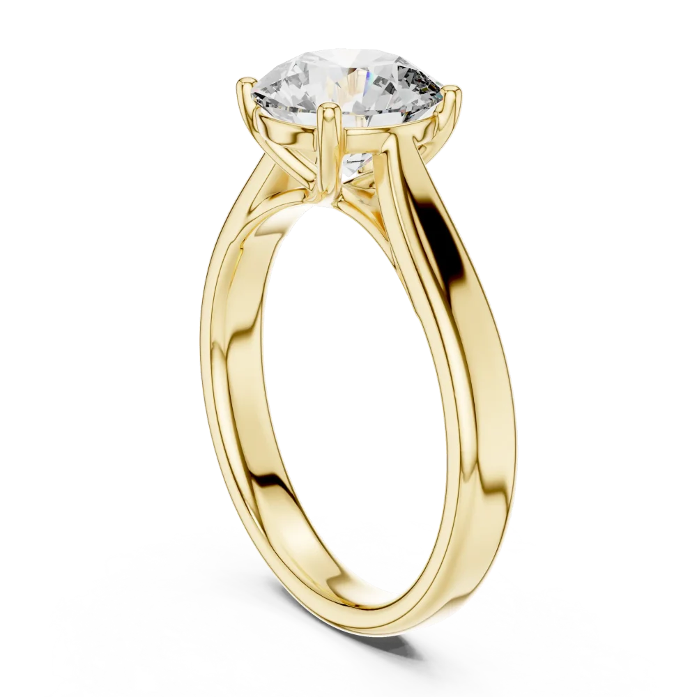 Essence Round Brilliant Cut Minimalist Solitaire Ring - Image 3