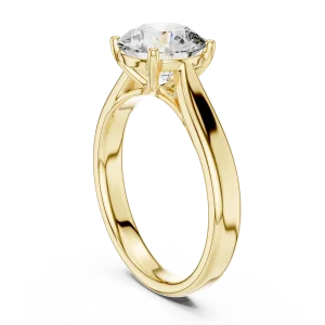 Essence Round Brilliant Cut Minimalist Solitaire Ring - Image 3