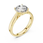 Essence Round Brilliant Cut Minimalist Solitaire Ring