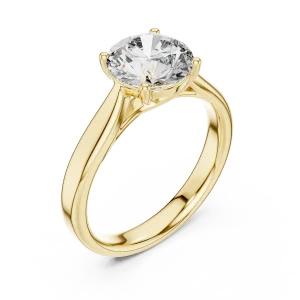 Essence Round Brilliant Cut Minimalist Solitaire Ring