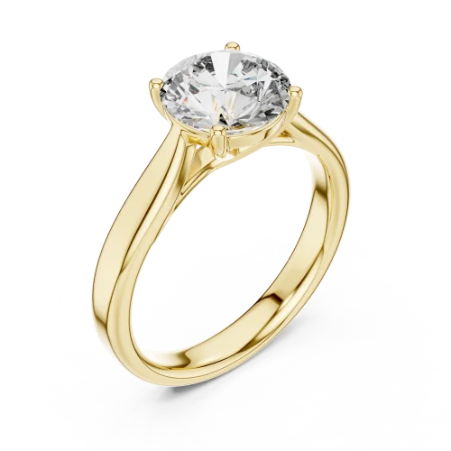 Essence Round Brilliant Cut Minimalist Solitaire Ring