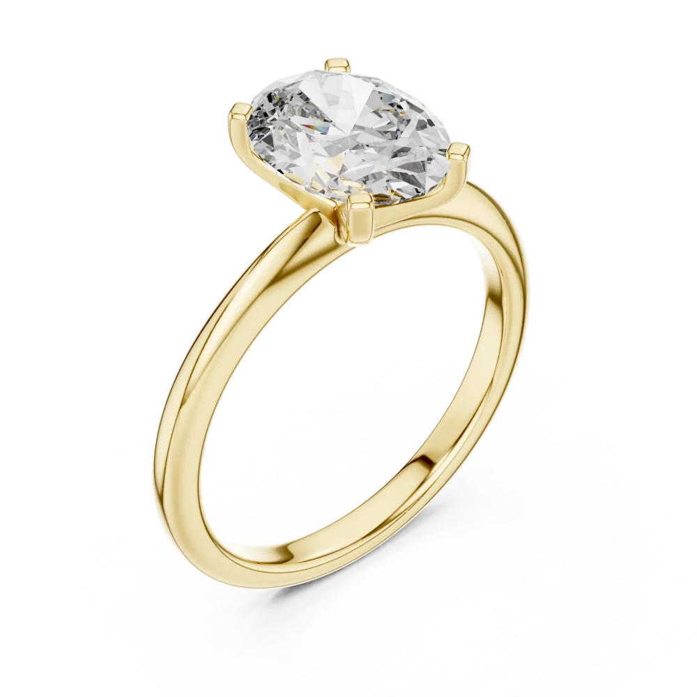 Discover the radiant beauty of this oval solitaire ring. Expertly set with a lab-grown DIAMEUR diamond, it is the ultimate symbol of modern elegance. Shop now.