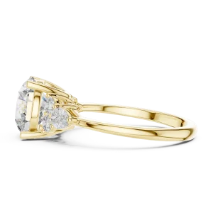 Luminary Round and Pear Three Stone Solitaire Ring - Image 4
