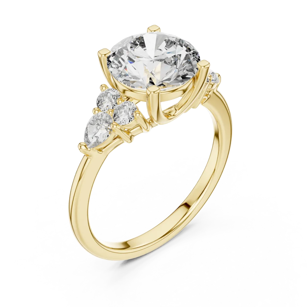 Experience timeless elegance with our three stone solitaire ring, featuring brilliant lab-grown DIAMEUR diamonds. Shop this sustainable luxury icon.