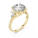 Luminary Round Brilliant and Marquise Three Stone Ring