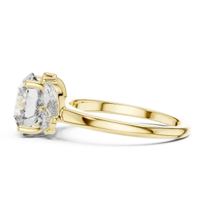 Luminary Round and Marquise Three Stone Solitaire Ring - Image 4