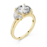 Luminary Round and Marquise Three Stone Solitaire Ring