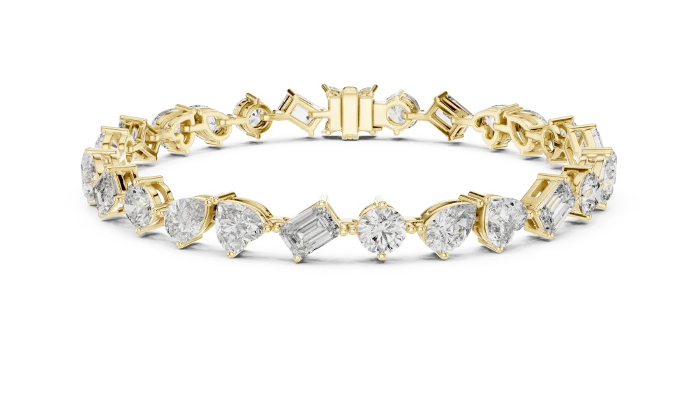 Ethereal Mixed-Cut Multi-Shape Statement Tennis Bracelet - Image 2