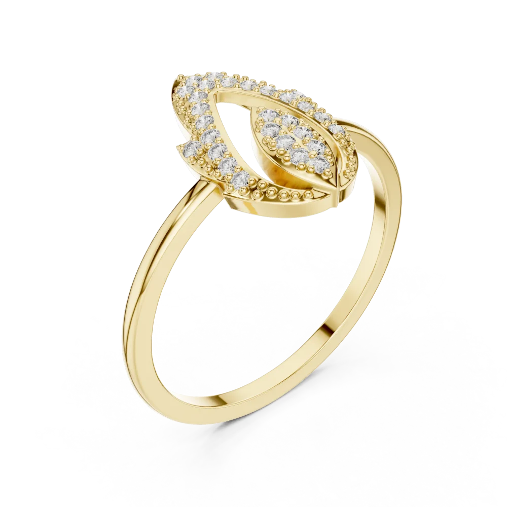 Discover the elegance of this architectural pavé-set ring, featuring brilliant-cut DIAMEUR diamonds. Elevate your collection with sustainable luxury.