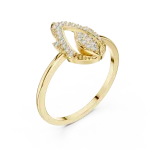 Symmetry Geometric Pavé-Set Round Cut Statement Ring