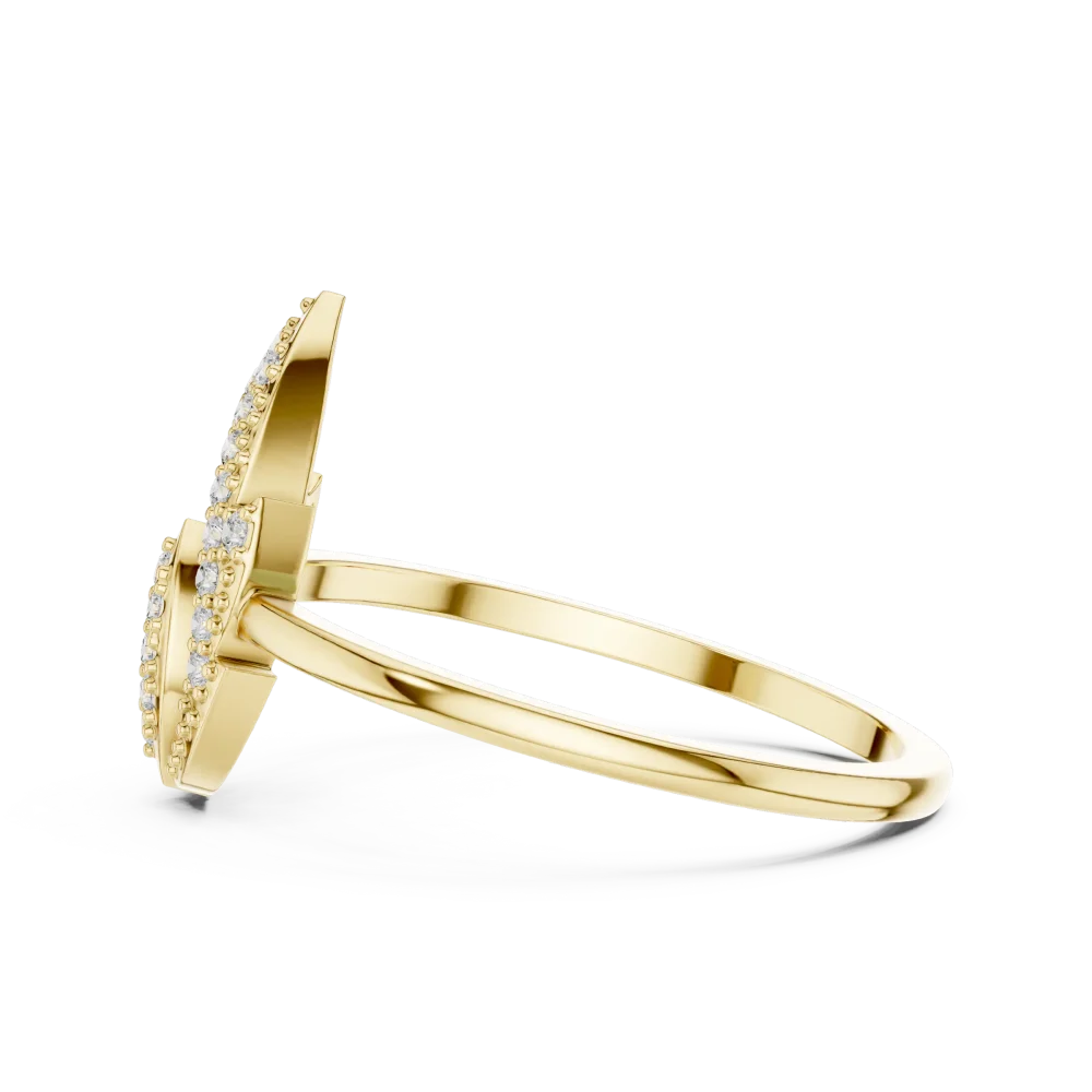 Symmetry Geometric Pavé-Set Round Cut Statement Ring - Image 4