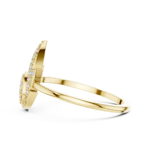 Symmetry Geometric Pavé-Set Round Cut Statement Ring - Image 4
