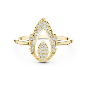 Symmetry Geometric Pavé-Set Round Cut Statement Ring - Image 2