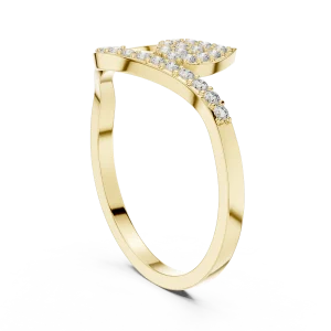 Fluid Silhouette Round Brilliant Pavé-Set Cocktail Ring - Image 3