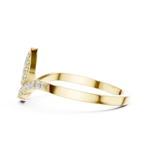 Fluid Silhouette Round Brilliant Pavé-Set Cocktail Ring - Image 4