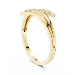 Fluidity Linear Round DIAMEUR Diamond Bypass Stackable Ring - Image 3
