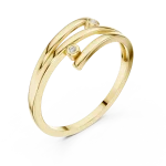 Fluidity Linear Round DIAMEUR Diamond Bypass Stackable Ring