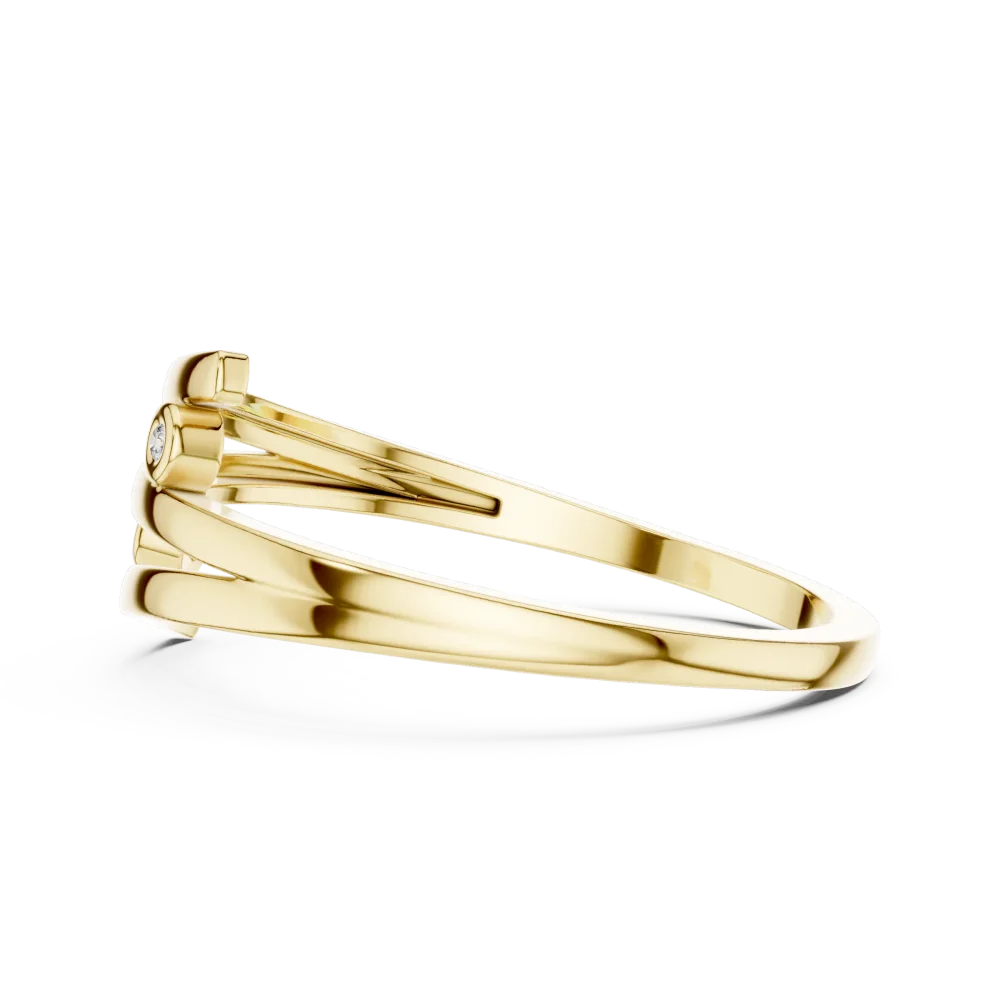 Fluidity Linear Round DIAMEUR Diamond Bypass Stackable Ring - Image 4